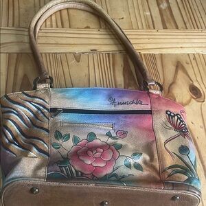 Anuschka Women's Hanpainted Leather Organizer Tote